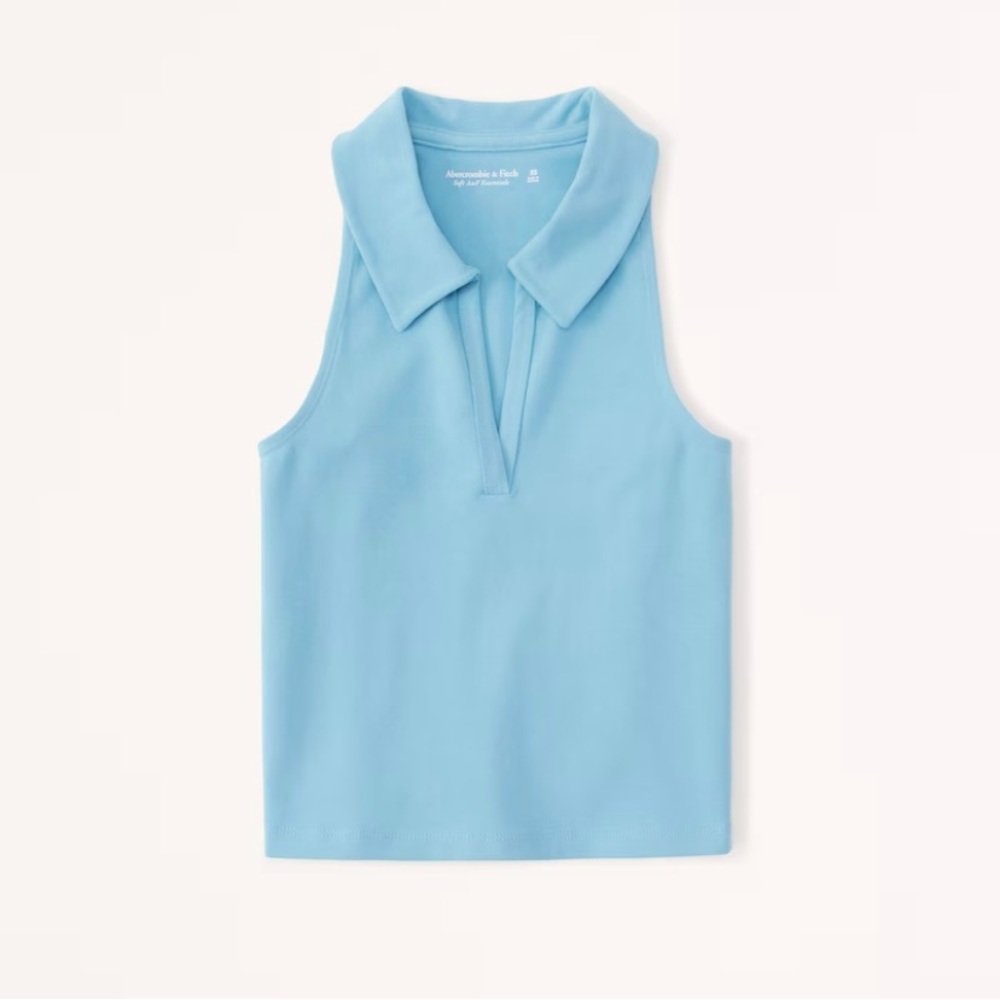 Blue Abercrombie & Fitch Cropped Polo Top - NWT